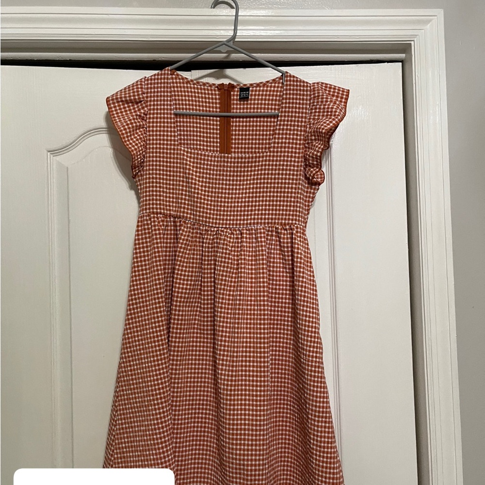 Orange Gingham Dress